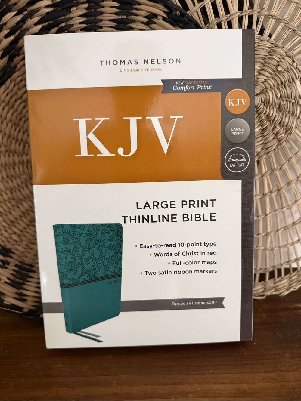 KJV Thomas Nelson Large Print Thinline Bible - Turquoise NIB